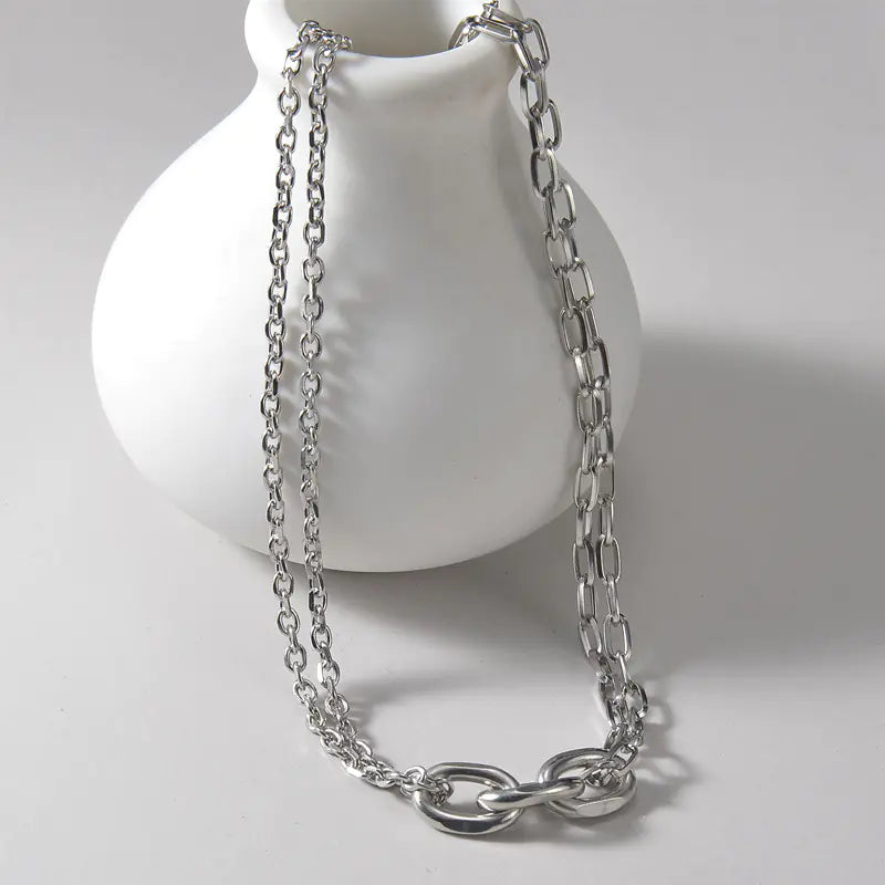 Trendy Men's Titanium Steel Chunky Necklace Design