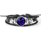 Zodiac Constellation Braided Leather Bracelet