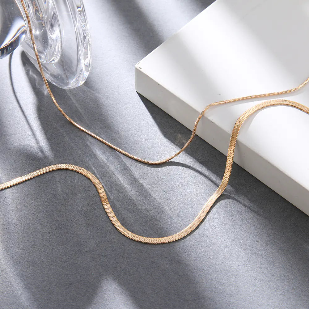 Gold Alloy Multi-Layered Snake Bone Women's Necklace