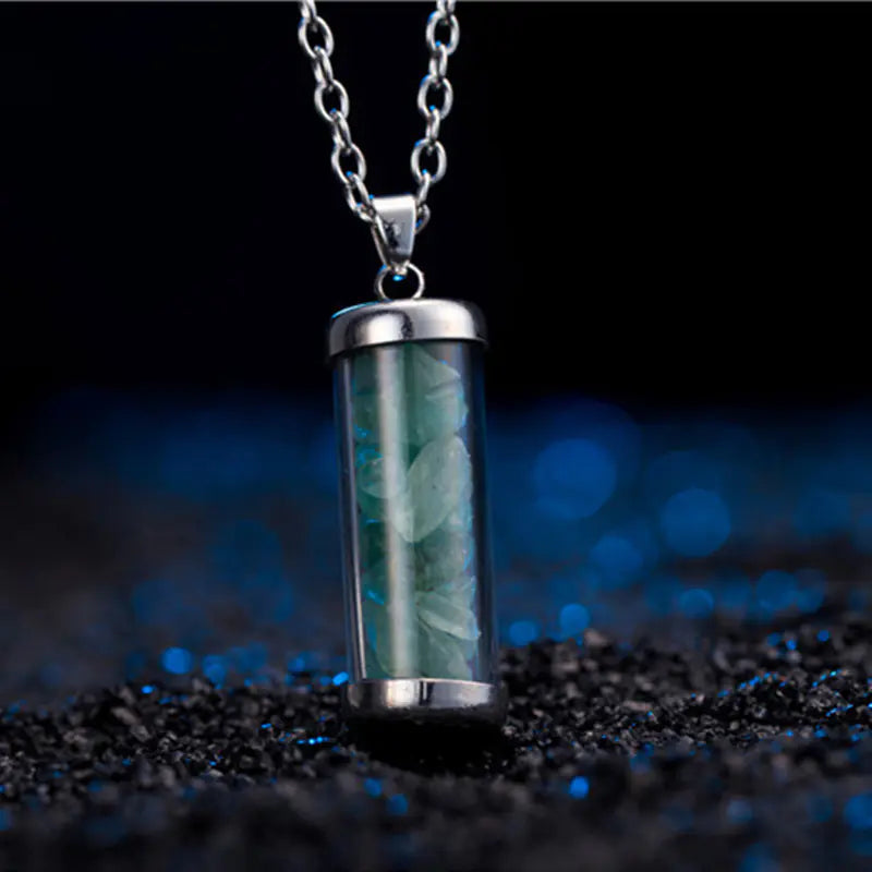 Vintage Style Natural Stone Bottle Necklace Pendant