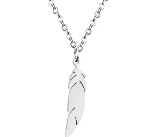 18K Feather Women's Delicate Collarbone Necklace