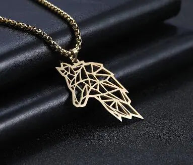 Hip-Hop Men's Necklace with Anime Wolf Model