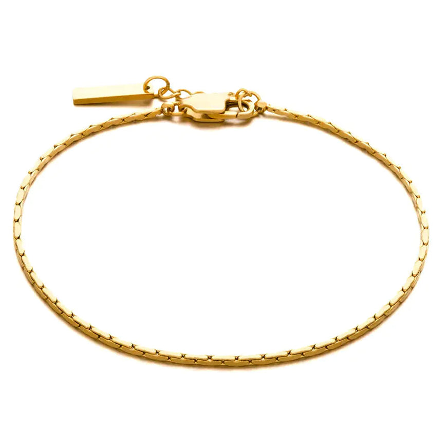 18k Minimalist Titanium Steel Men's Chain Bracelet