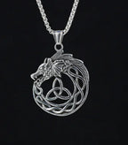 Celtic Knot Pendant, Viking Dragon Men's Necklace
