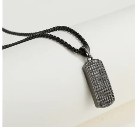 Vintage Czech Crystals Link Chain Pendant