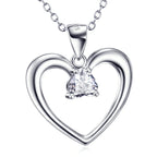 Heart-Shaped Pendant with Diamonds for Women Necklace