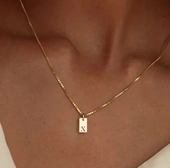 Alphabetical Titanium Steel Women's Chain Pendant Necklace