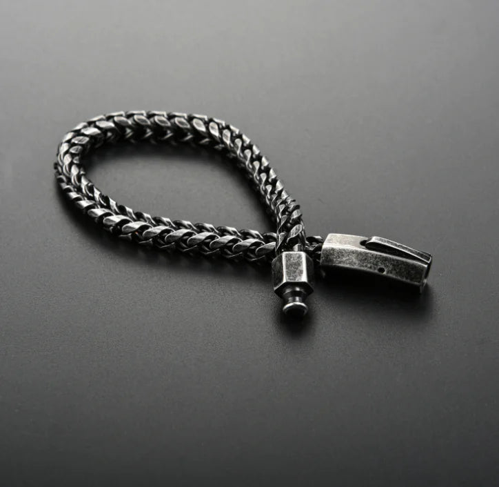 316L Stainless Steel Curved Link Chain Men's Bracelet