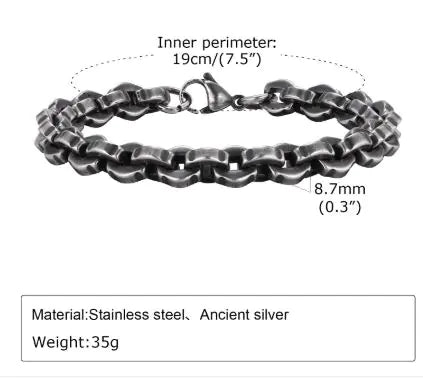 Casual Sleek Steel Chain Men's Bracelet