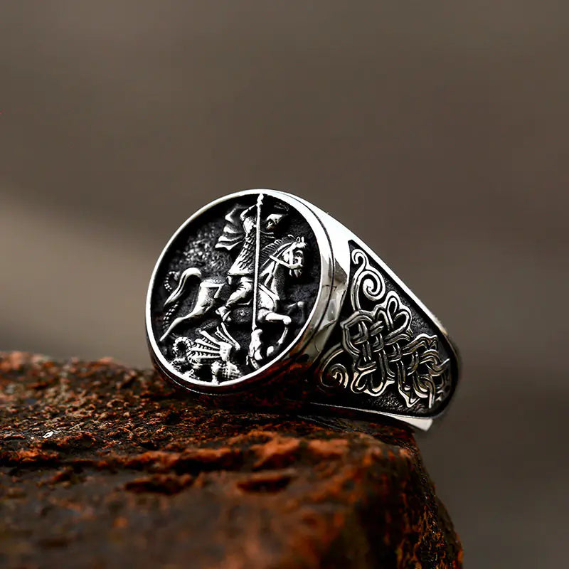 Vintage Silver Cross Ring for Men