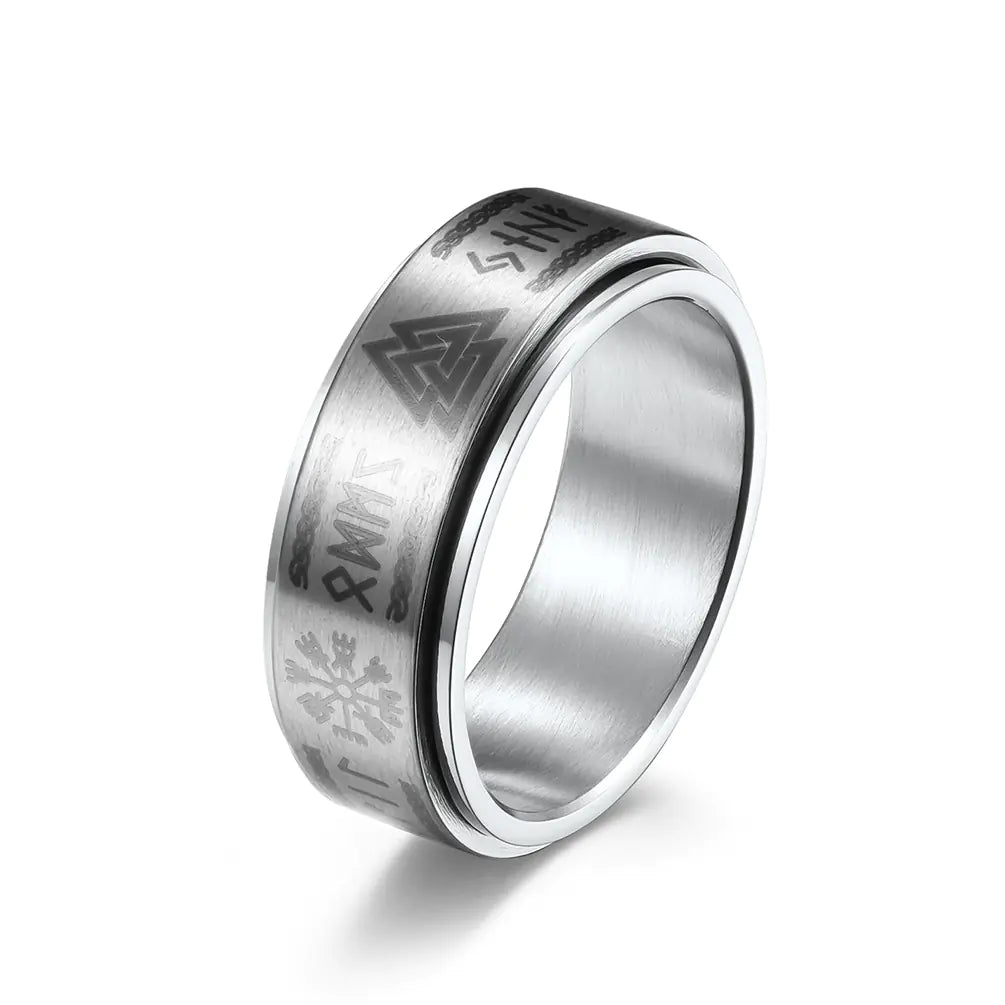 Rotatable Titanium Steel Ring for Men