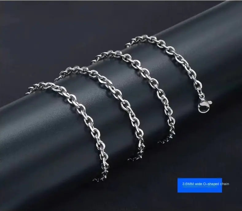 NYUK Men's Minimalist Metal Link Chain Necklace