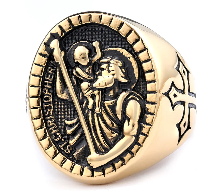 Vintage Silver Cross Ring for Men