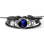 Zodiac Constellation Braided Leather Bracelet