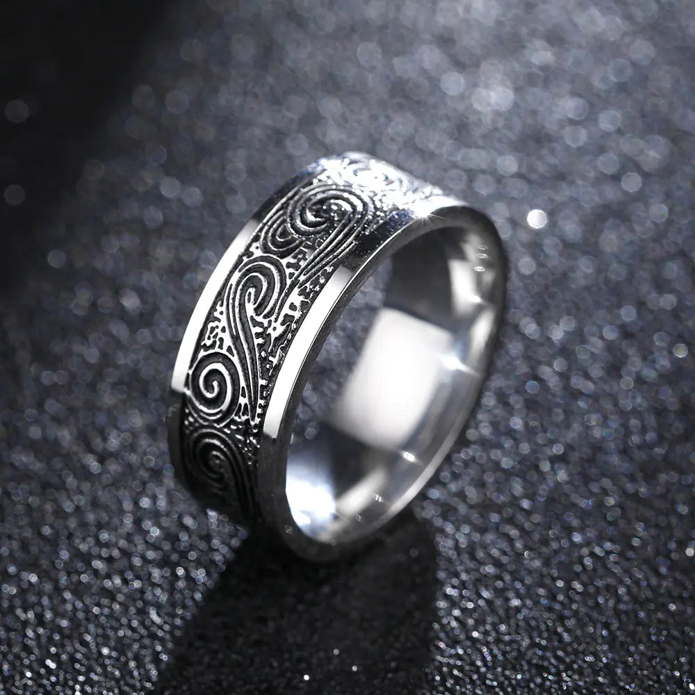 Retro Titanium Steel Ring for Men