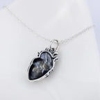 Women's Necklace with Heart Pendant in 925 Sterling Silver