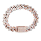 14mm Miami Cuban Link Zircon Rock Style Men's Bracelet