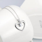 Heart-Shaped Pendant with Diamonds for Women Necklace