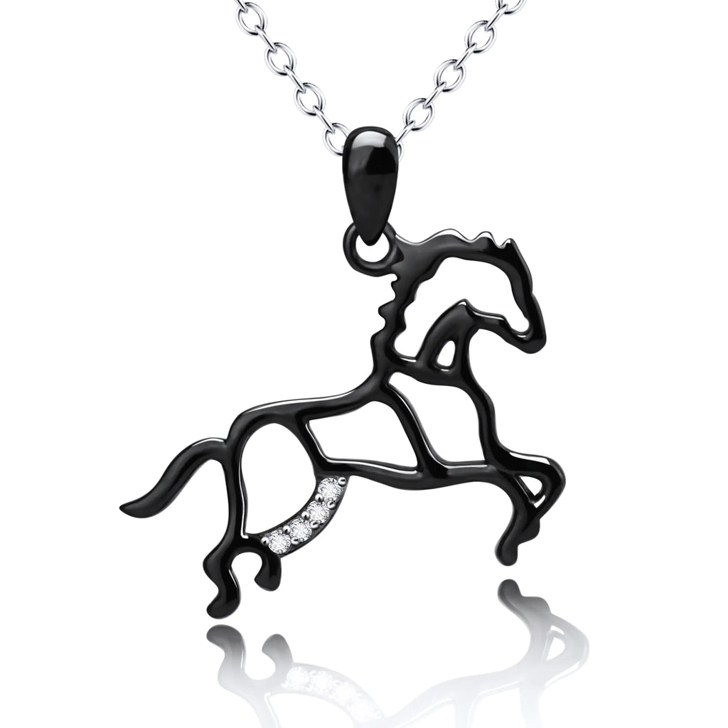 Women's Necklace with Horse Pendant in 925 Silver