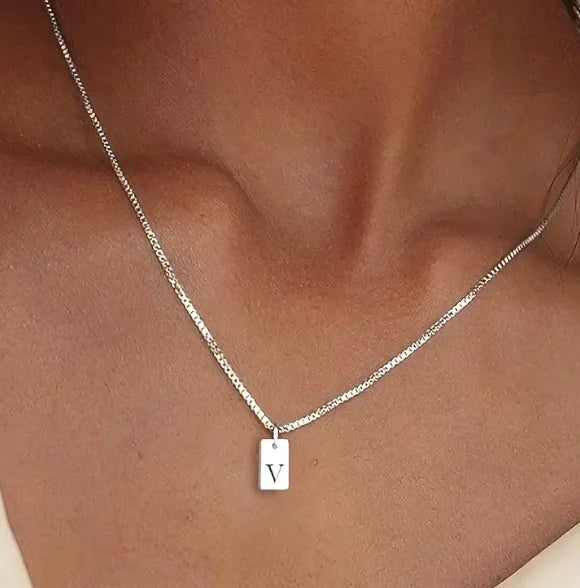 Alphabetical Titanium Steel Women's Chain Pendant Necklace
