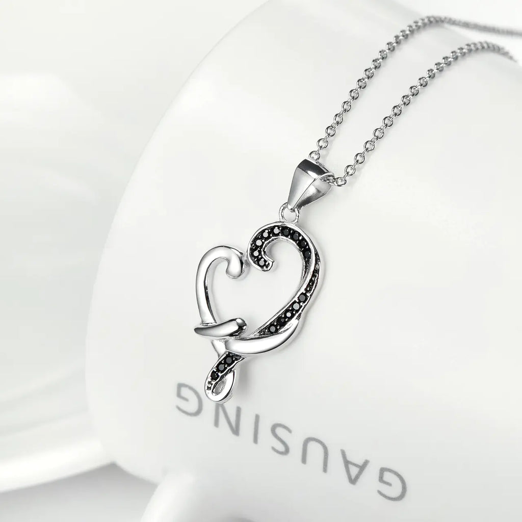 Heart Hug Pendant and Diamonds Women's Necklace
