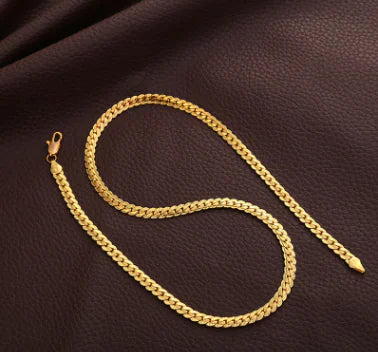 18K Gold Men's Link Chain Necklace
