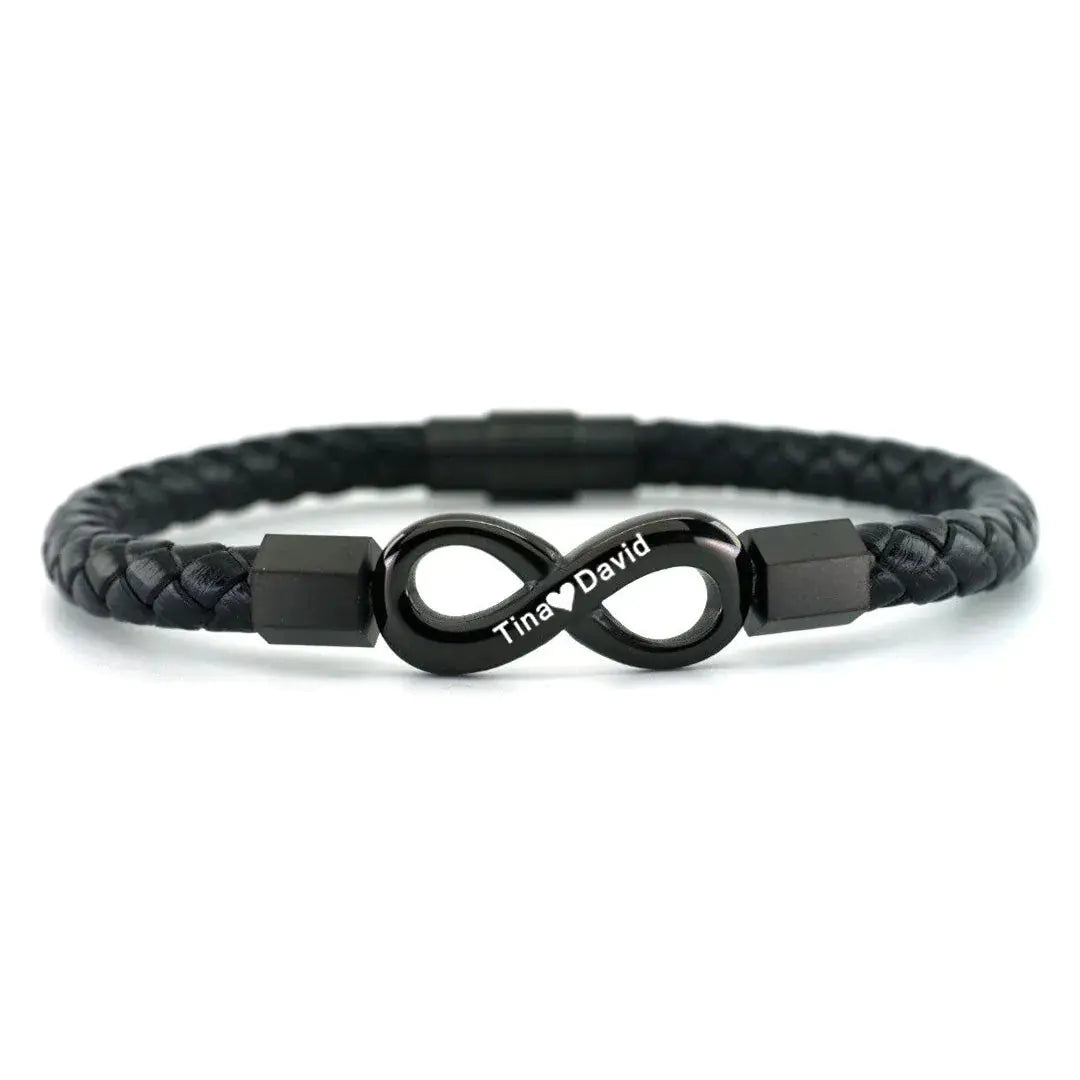 Simple Retro Infinity Leather Rope Men's Bracelet