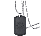 Black Round Energy Stone Pendant Necklace for Men