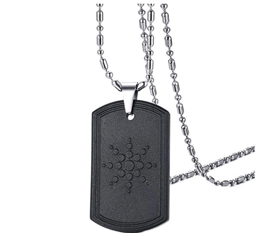 Black Round Energy Stone Pendant Necklace for Men