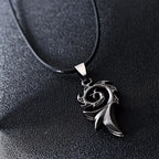 Men's Punk Dragon Flame Pendant Necklace with Chain
