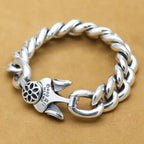 Cherry Blossom Punk Metal Link Chain Men's Bracelet