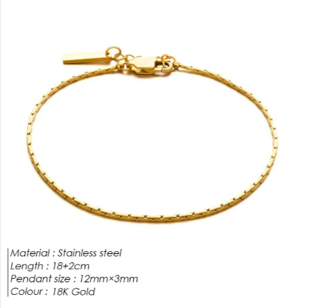 18K Gold and Platinum Minimal Men's Bracelet
