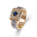 Sapphire Inlaid Ring for Men - Engagement Jewelry