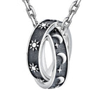 Men's Sun, Moon, and Star Pendant Necklace