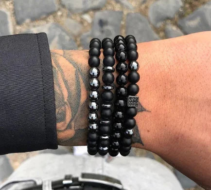 Handmade Zircon Beaded Men's Bracelet Sets