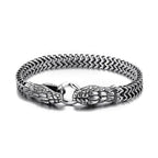 Titanium Steel Double Snake Head Men's Bracelet