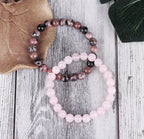 Natural Amber Stone Beaded Bracelet (3pc Set)