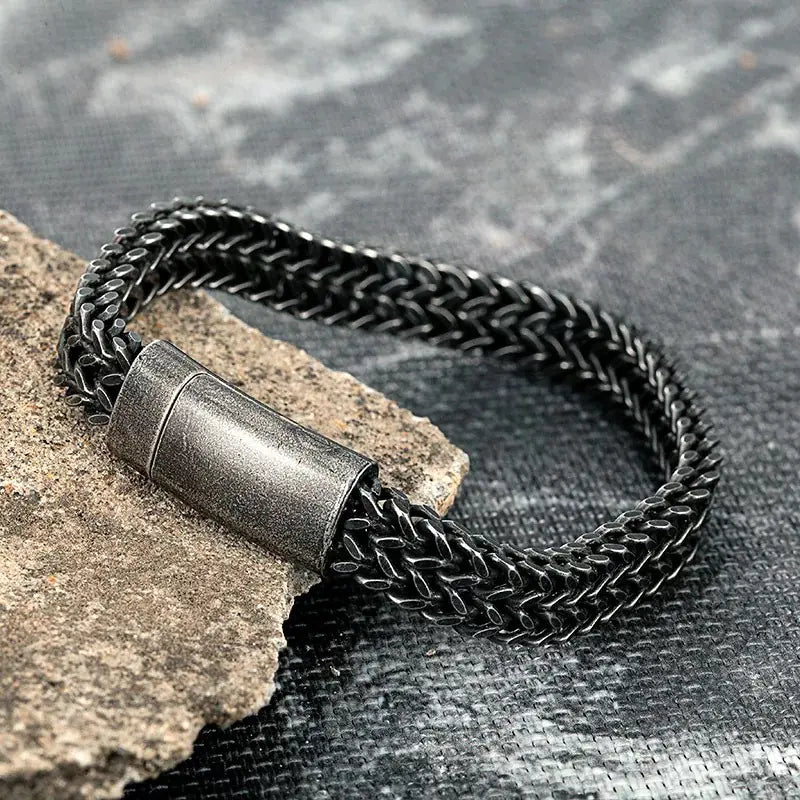 Double Layered Titanium Steel  Chain Men's Bracelet
