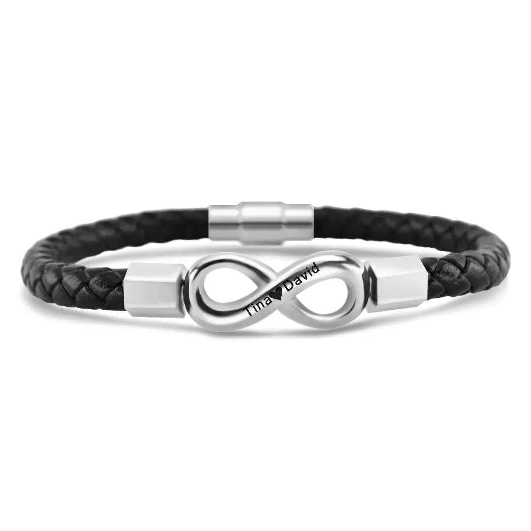 Simple Retro Infinity Leather Rope Men's Bracelet