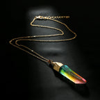 Natural Stone Crystal Irregular Colorful Pendant Necklace