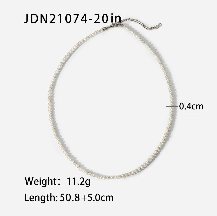 Men's Modern Pearl Beaded Chain Necklace
