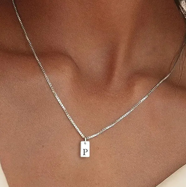 Alphabetical Titanium Steel Women's Chain Pendant Necklace