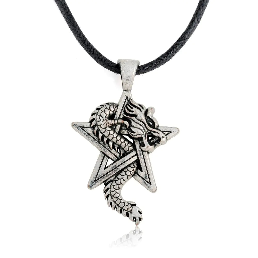 Men's Star Cloud Dragon Rope Necklace Pendant