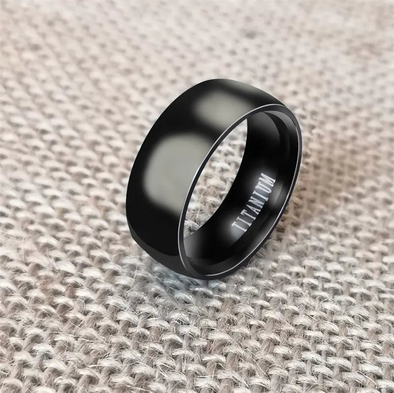 Classic Black Titanium Ring for Men