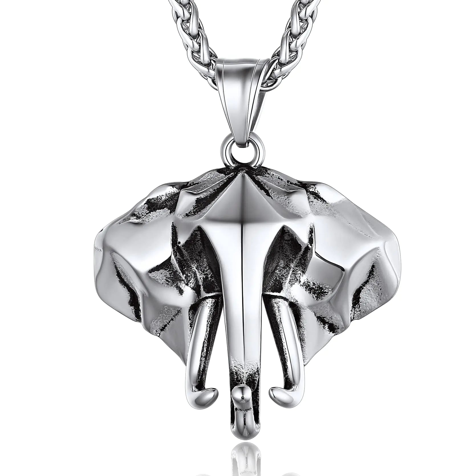 Stainless Steel Elephant Pendant Necklace