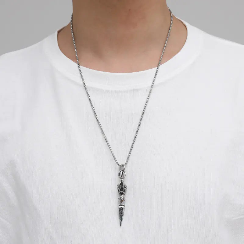 Retro Fashion Men's Titanium Steel Necklace Pendant