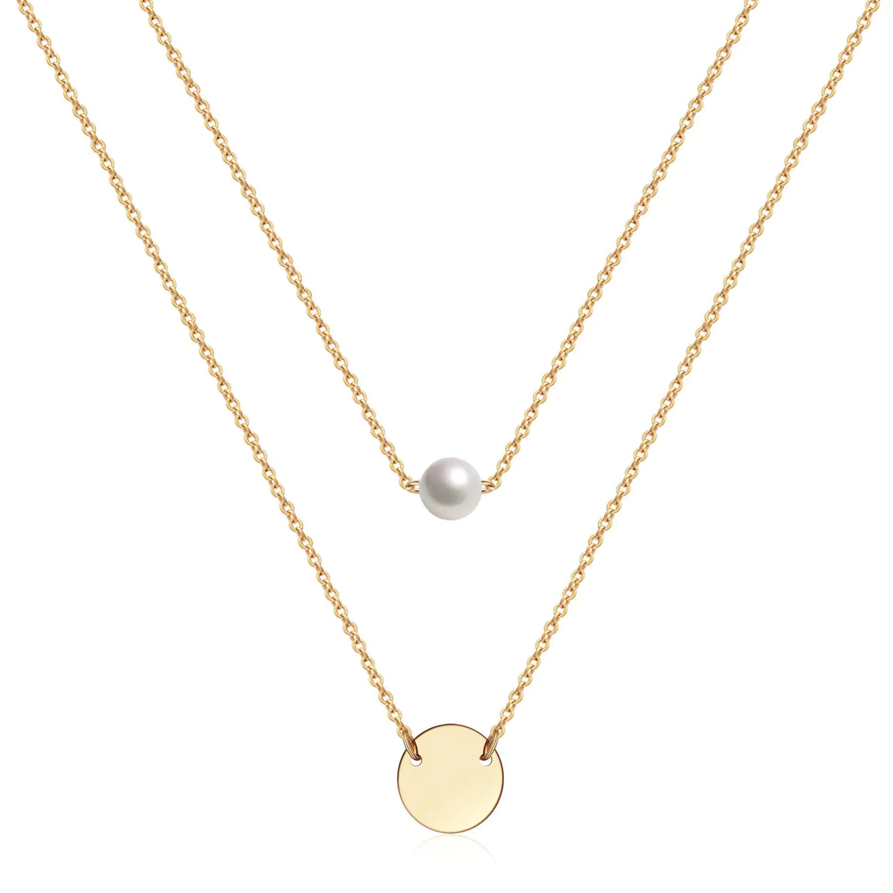 Estendly Delicate Gold Layered Necklace Pendant