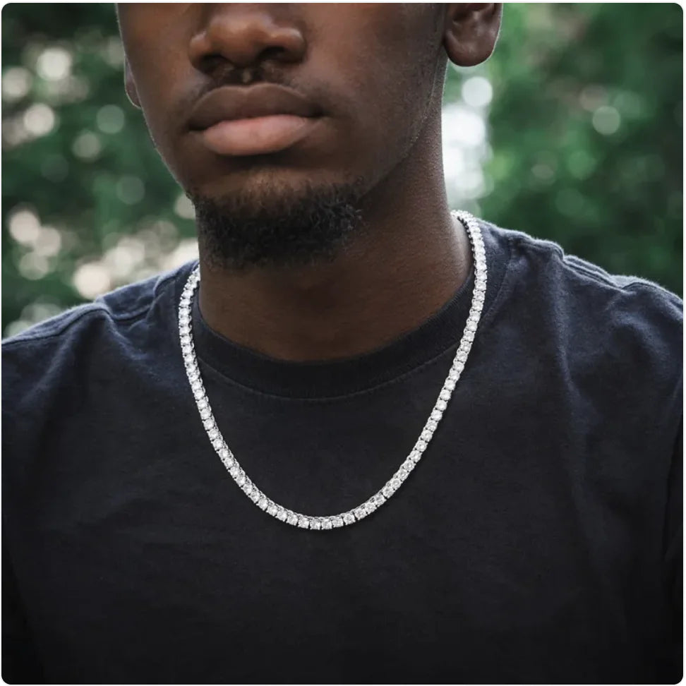 Electroplated Metal Link Chain Men's Necklace