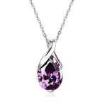 Crystal Purple Diamond Women's Pendant Necklace