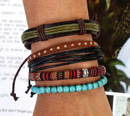 Vintage Cowhide Wristband Men's Bracelet Collection